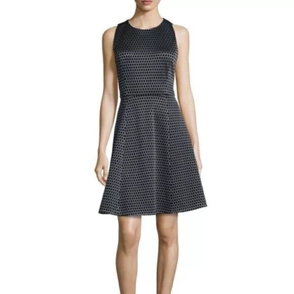 Theory Silverā& Black Small Trekana Circuit Fit and Flare Dress Sizeā4 - Picture 11 of 12